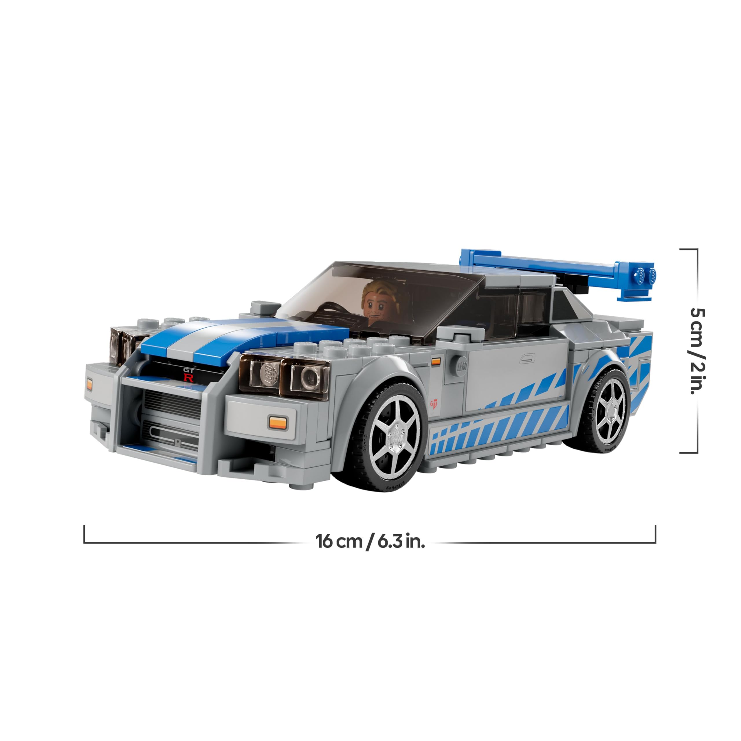 LEGO Speed Champions 2 Fast 2 Furious Nissan Skyline GT-R (R34) Rennwagen Spielzeug zum Bauen, 2023 Modell Auto-Bausatz mit Brian O'Conner Figur 76917 8