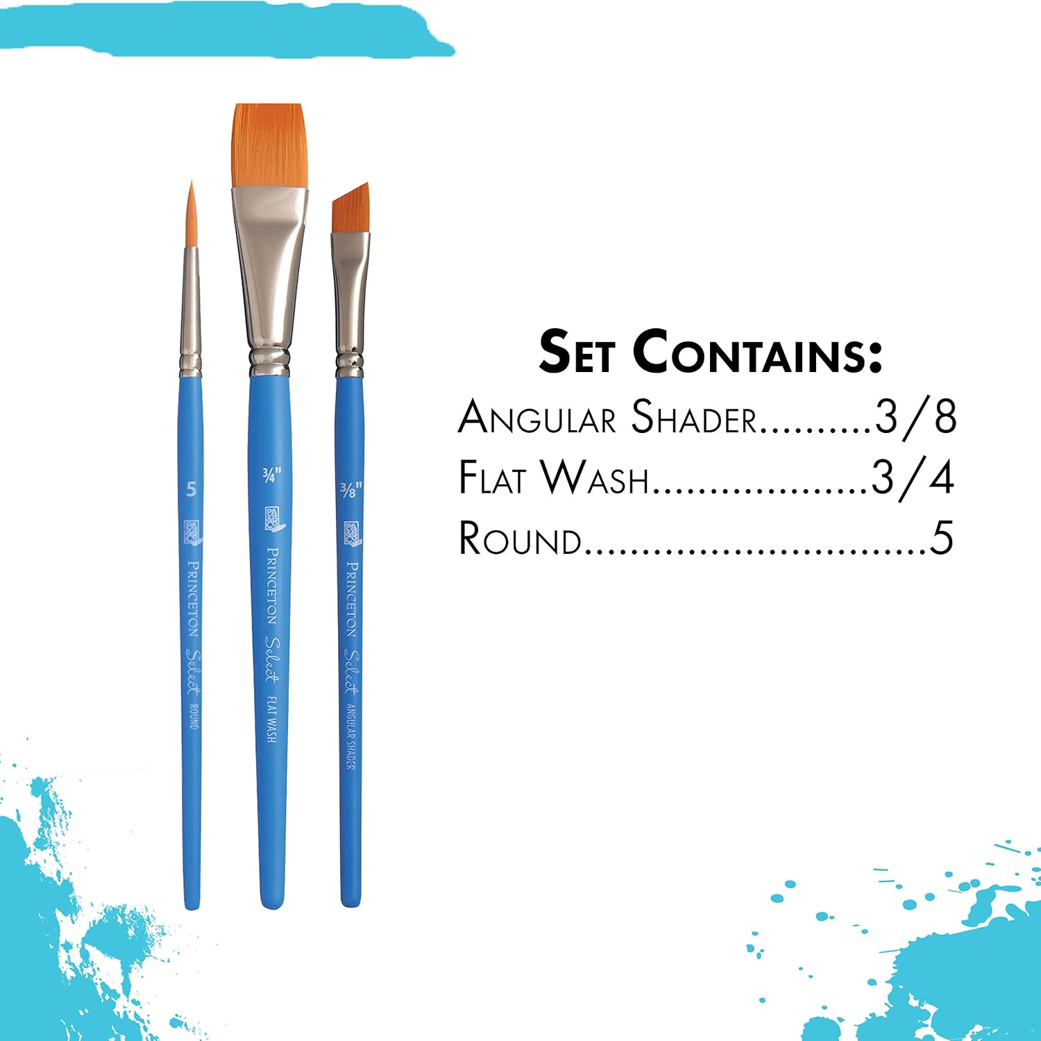 Princeton SelectArtiste Fine Art Multi-Technique Brush Set, 3 x Synthetic Brushes, Mixed Media, For Professionals & Students - Image 4
