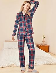 Ekouaer Womens Pajamas Set 2 Piece Button Down Pjs