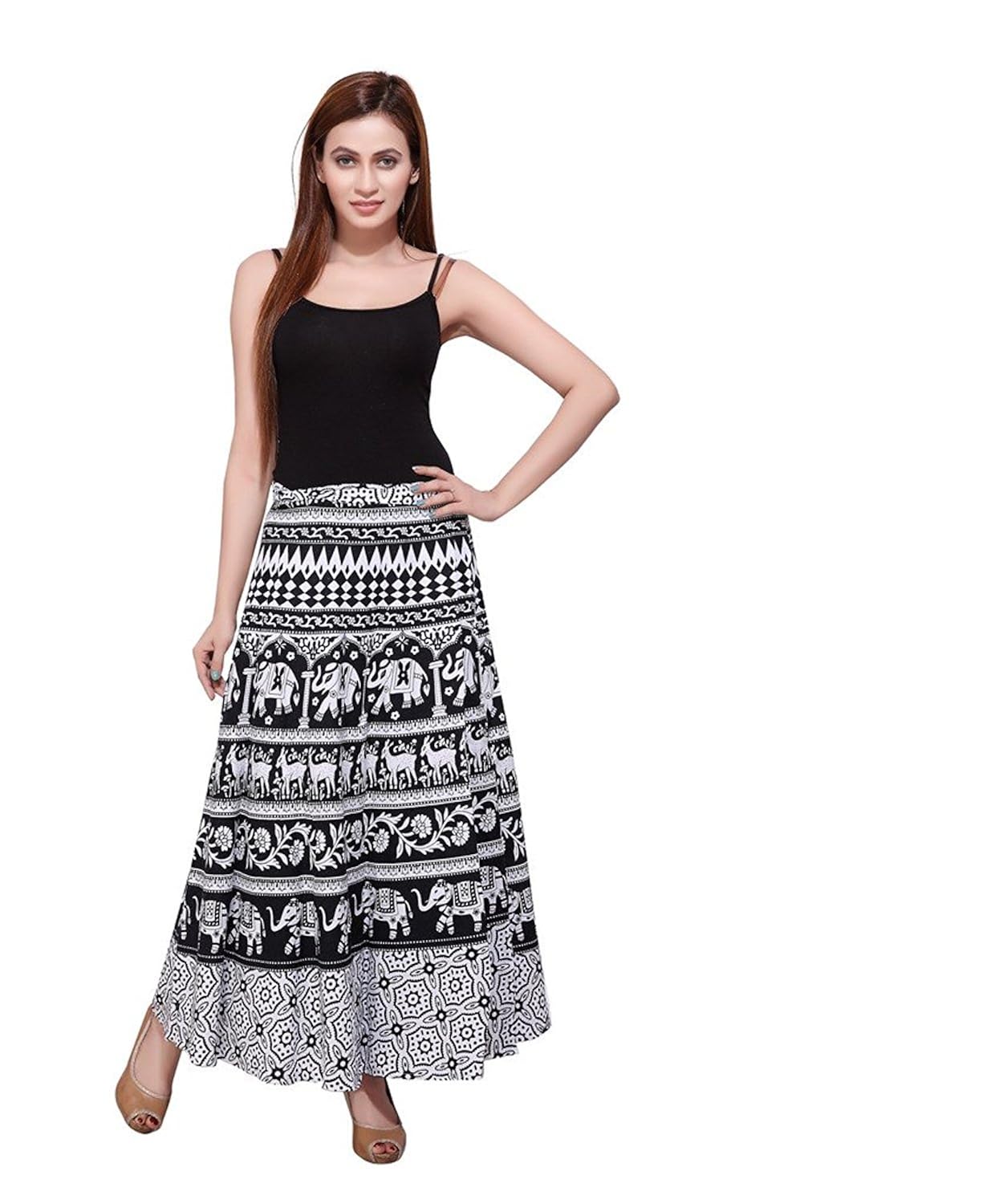 modern kart women's 100% pure cotton wrap around skirt with elegant print.