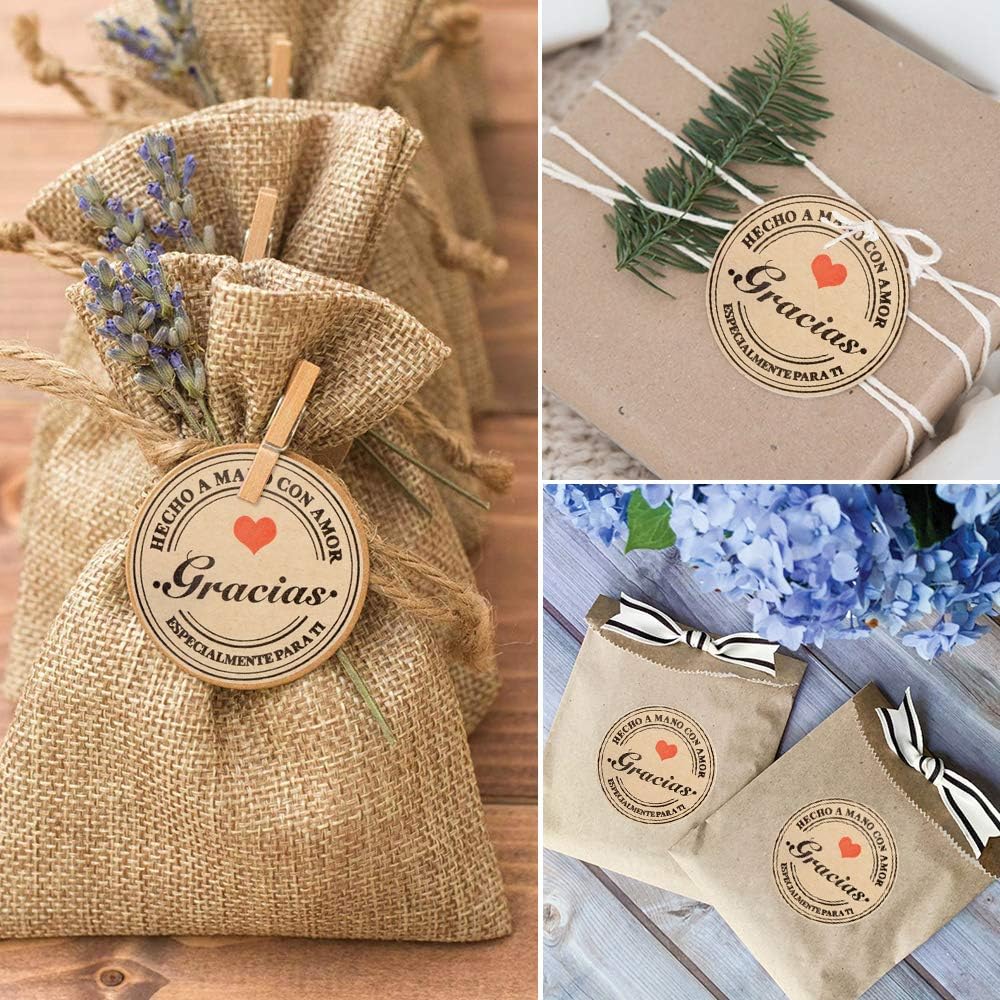 Chiudipacco Adesivi Per Prodotti Fatti A Mano, Etichette Adesive Ha Adesivi Fatti A Mano - Foto 9