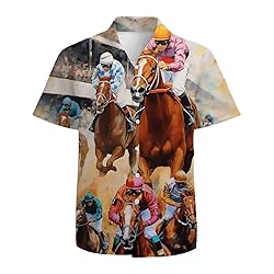 Cool Horse Mens Funny Hawaiian Shirts 3D Graphic