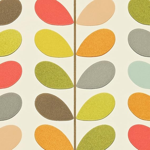 Orla Kiely For Harlequin Multi Stem Wallpaper Feature Blue Green Red
