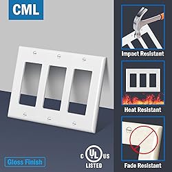 CML 3-Gang Decorator Wall Plates, 4 Pack Electrical