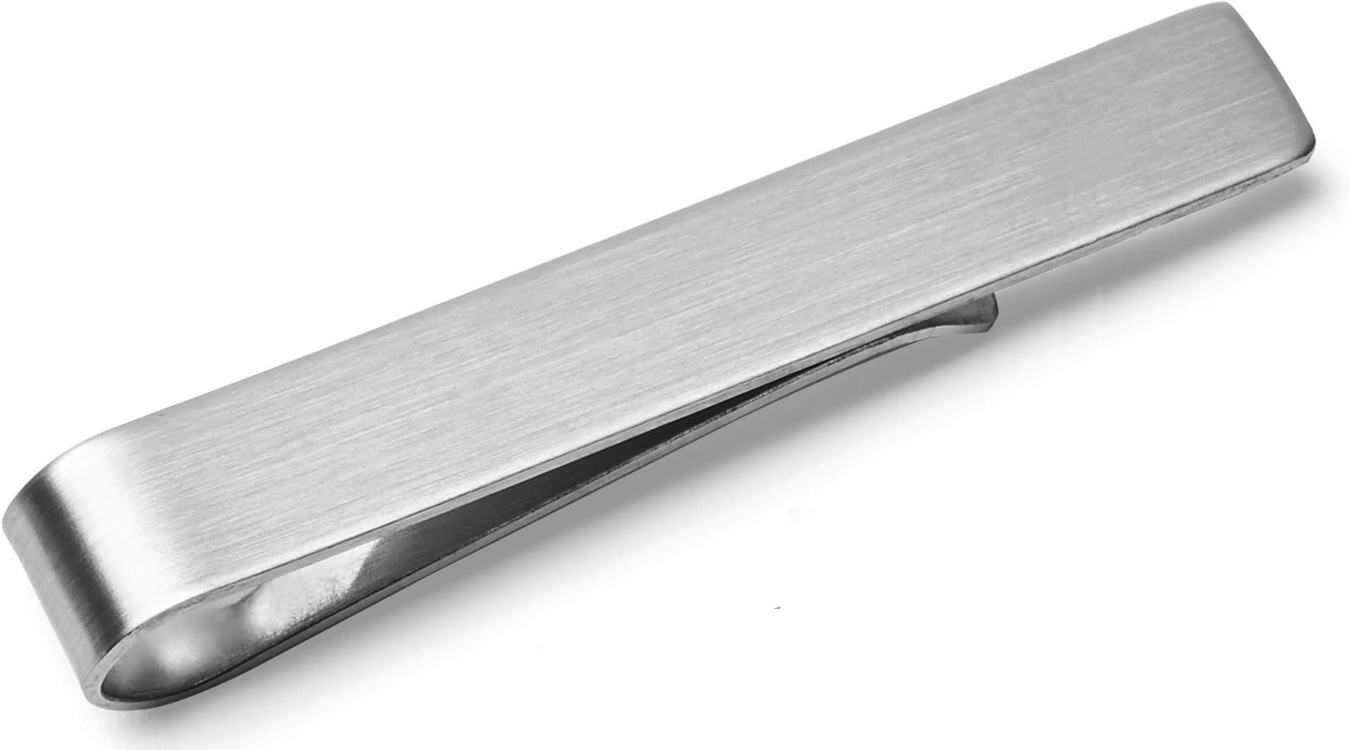 Tie Bar Clip, 5.4cm Brushed Silver Finish + Deluxe Gift Box