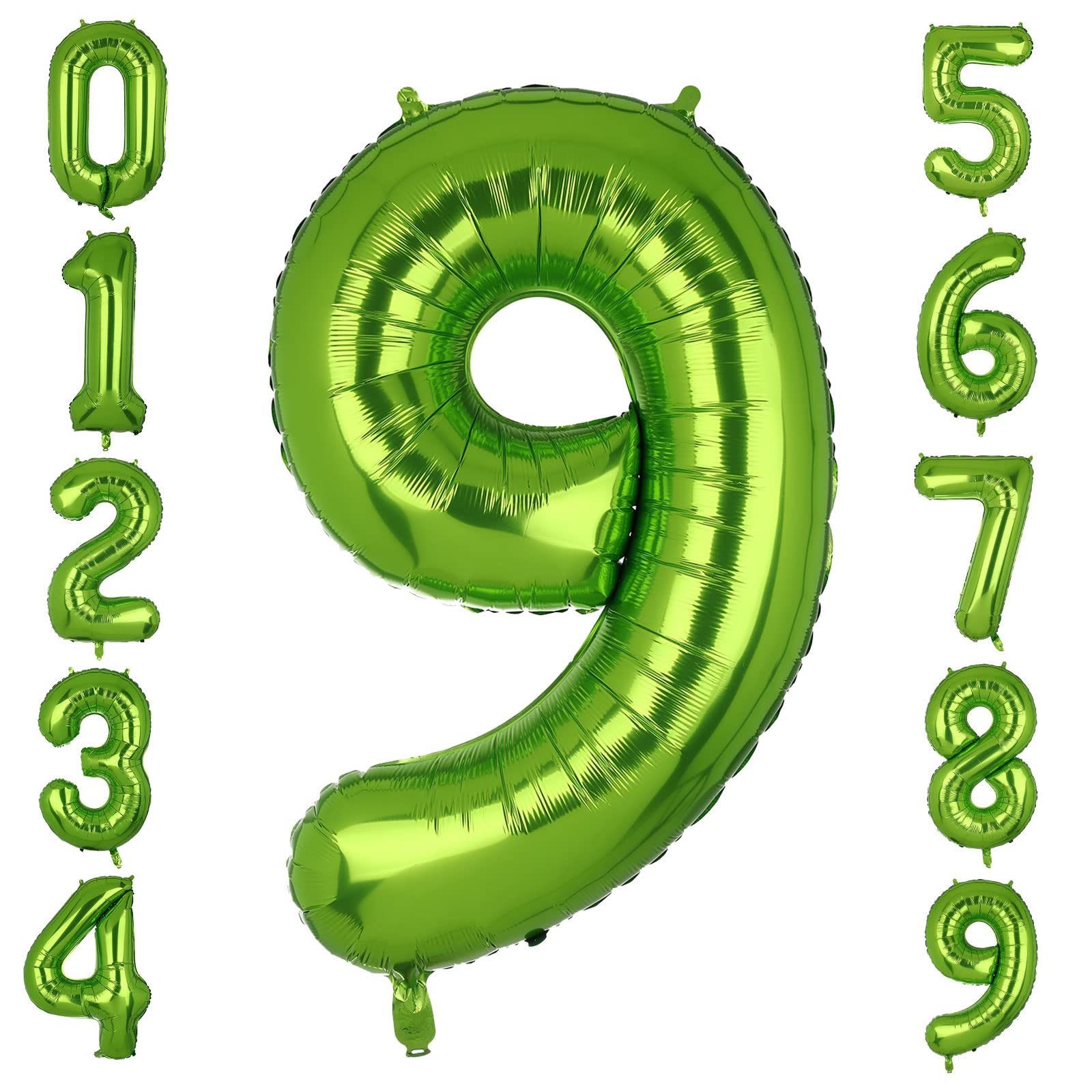 Large Foil Green Number 9 Balloons Big Mylar Helium Balloon Birthdays Party Decorations Supplies 40 Inch