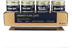 Flavor Brigade Gourmet Flake Salts Gift Set for Cooks, Guys, Dad, Men, BBQ Grill Accesories, Smoker, Truffle Salt Steak Garli