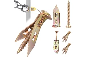 TIEEC 80 PCS Self-Drilling Drywall Anchors Kit - Zinc Plated Steel Wall Anchors & Screws (0.47X1.18 inches), Hold 66LB No Drill or Holes in Wall, Heavy Duty for TV/Shelf/Cabinet/Picture Frame