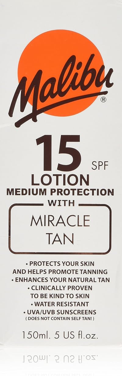 Malibu Sun Care Lotion SPF 15 Miracle Tan 150ml - Natural Tan Accelerator