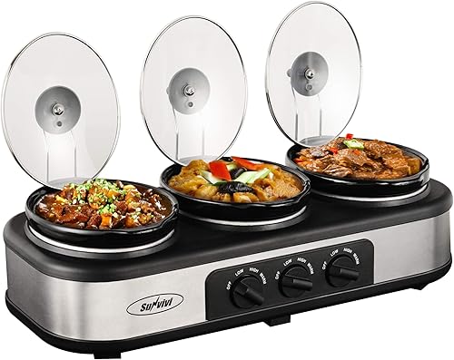 Sunvivi Outdoor Triple Slow Cooker
