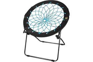 Zenithen Foldable 29" Bunjo Bungee Chair, Teal (Pack of 1) - Lightweight Collapsible Seating for Teens, Adults, Dorms, Bedrooms, Camping & Gaming - 225lb Capacity Portable Seat