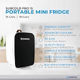 Subcold Pro15 Luxury Mini Fridge 15L Portable 12V 240V Black view 3
