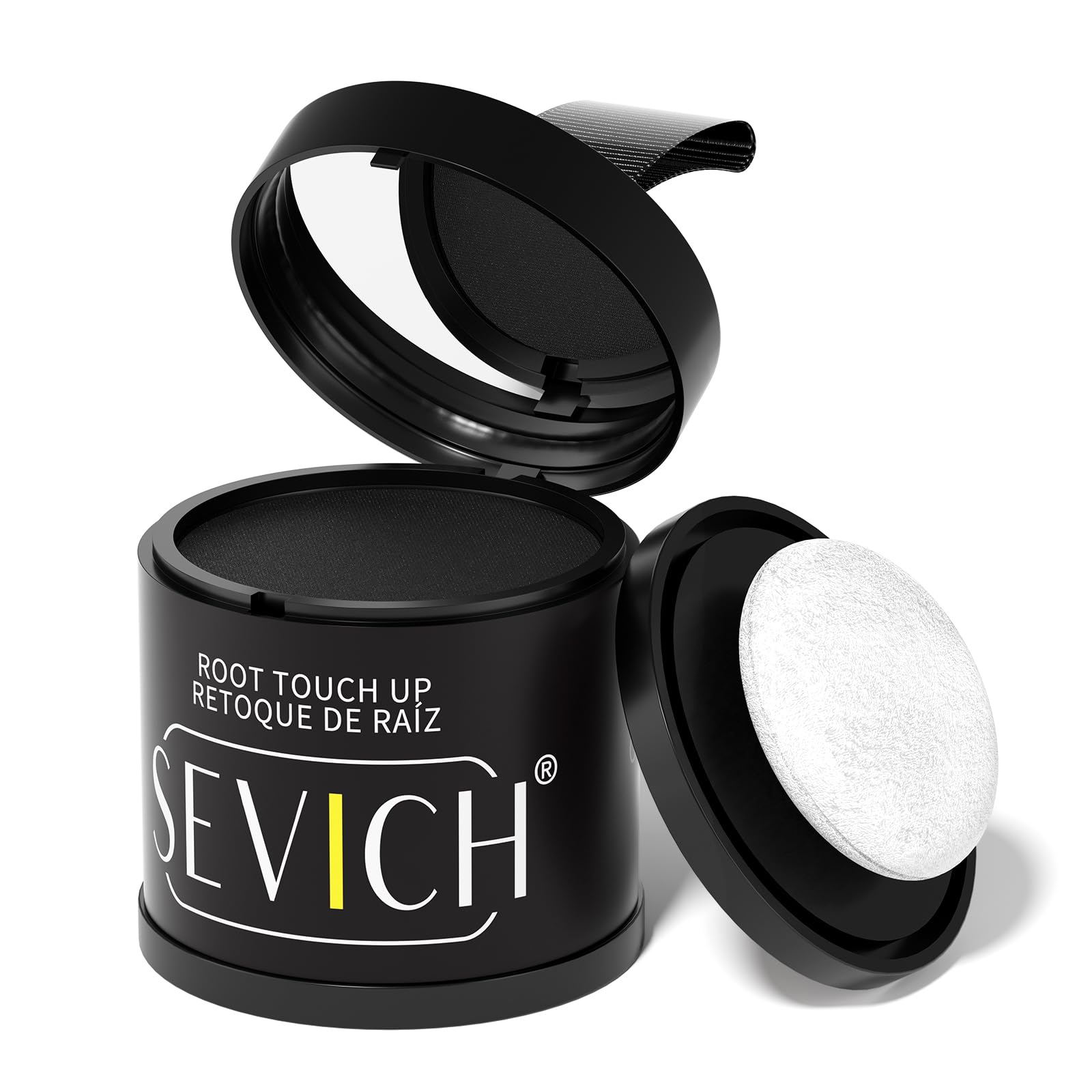 Sevich Hairline Powder 10g Large Capacity - Instantly Conceals Hair Loss, Root Touch up, Shadow Toppers for Women & Men Thinning Gray Hair, 48H Makeup Lasting, 1 Box = 2.5 Boxes, Black
