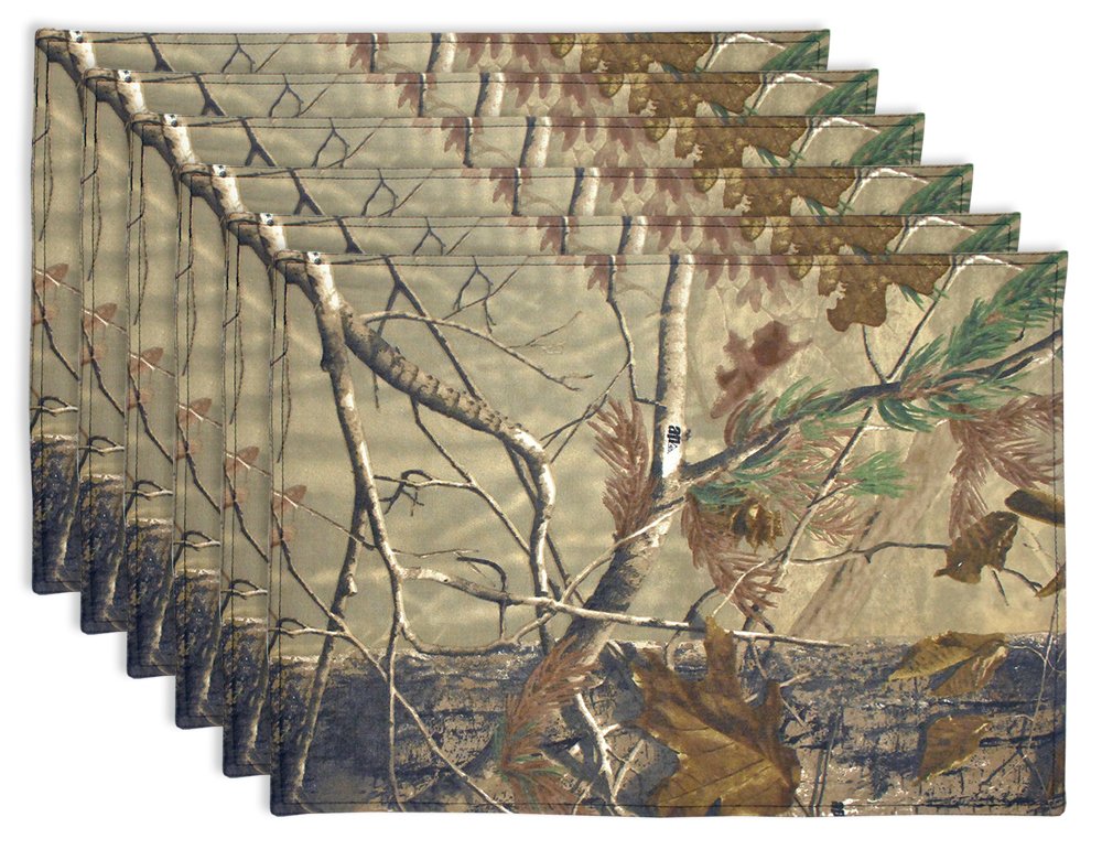 Place Mats Real Tree Camo Camouflage Rustic Set 6 Table Kitchen