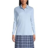 Lands' End School Uniform Women's Long Sleeve Feminine Fit Interlock Polo Shirt