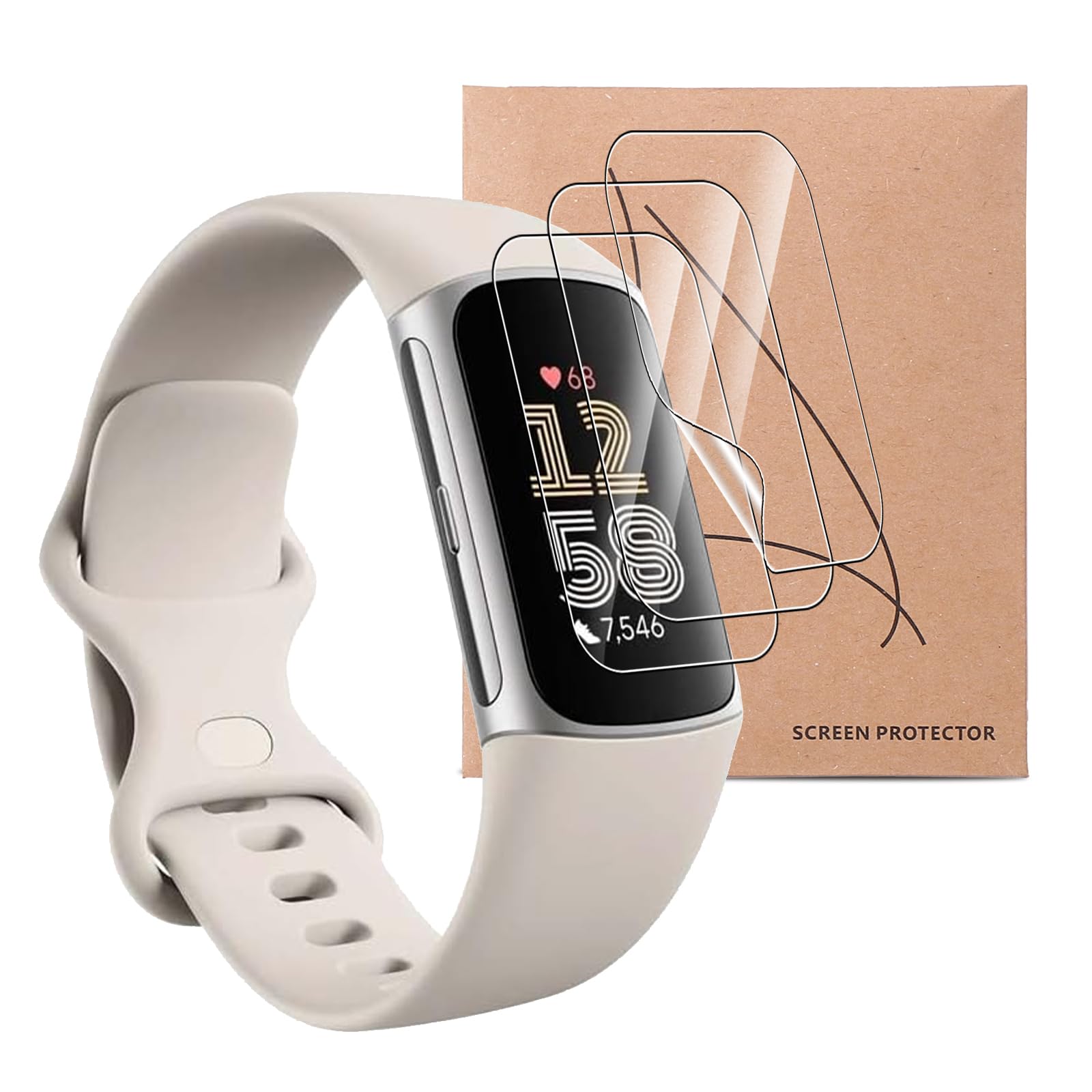 KZIOACSH Screen Protector for Fitbit Charge 6,3 Pack Ultra-thin [HD Clear] Anti-Scratch Screen Protector [NOT GLASS] Touch Sensitive Anti-Fingerprint Anti-Oil Self-Healing Soft TPU Film