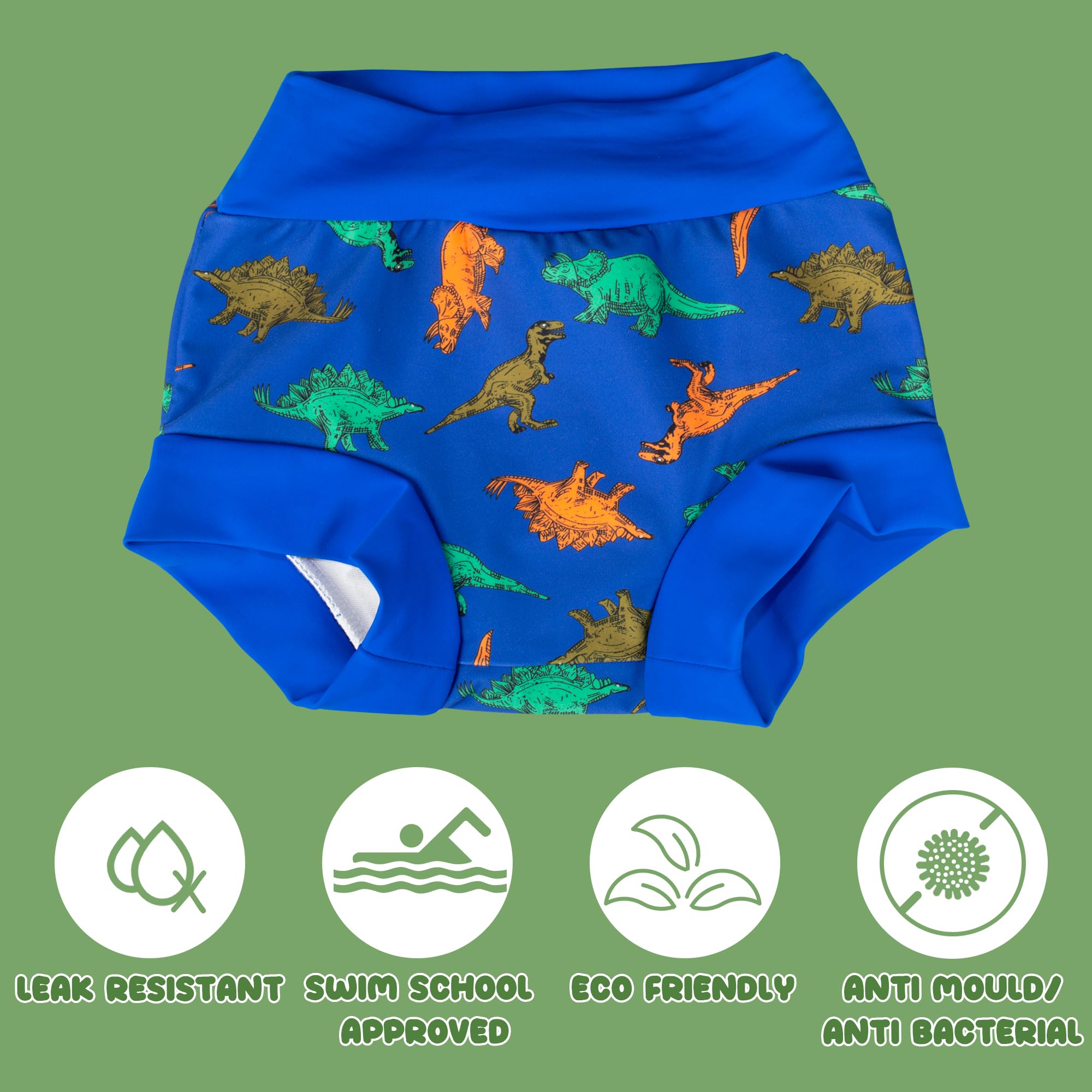 BIG ELEPHANT Baby Swim Diapers 3pcs, Reusable Adjustable Washable Waterproof Swimming Diaper for Boy's and Girl's 6Months - 5 Years