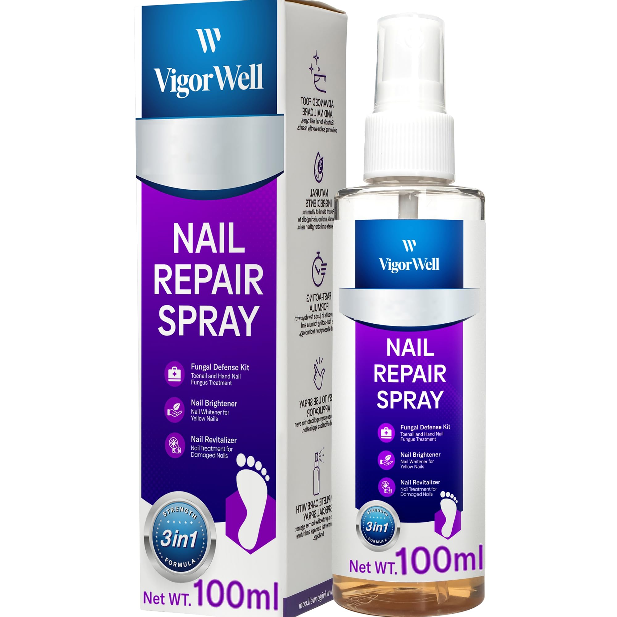 Nail Fungus Treatment For Toenail Spray - 3-In-1 Toe Nail Fungus Treatment Extra Strengt - Toenail Fungus Treatment Renews and Strengthens Nails (100ml)