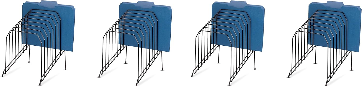Officemate Large Incline Sorter, 8 Compartment, Wire, 8.5 x 10.375 x 12.625 Inches, Black (25212) : Office Desk Organizers : Office Products
