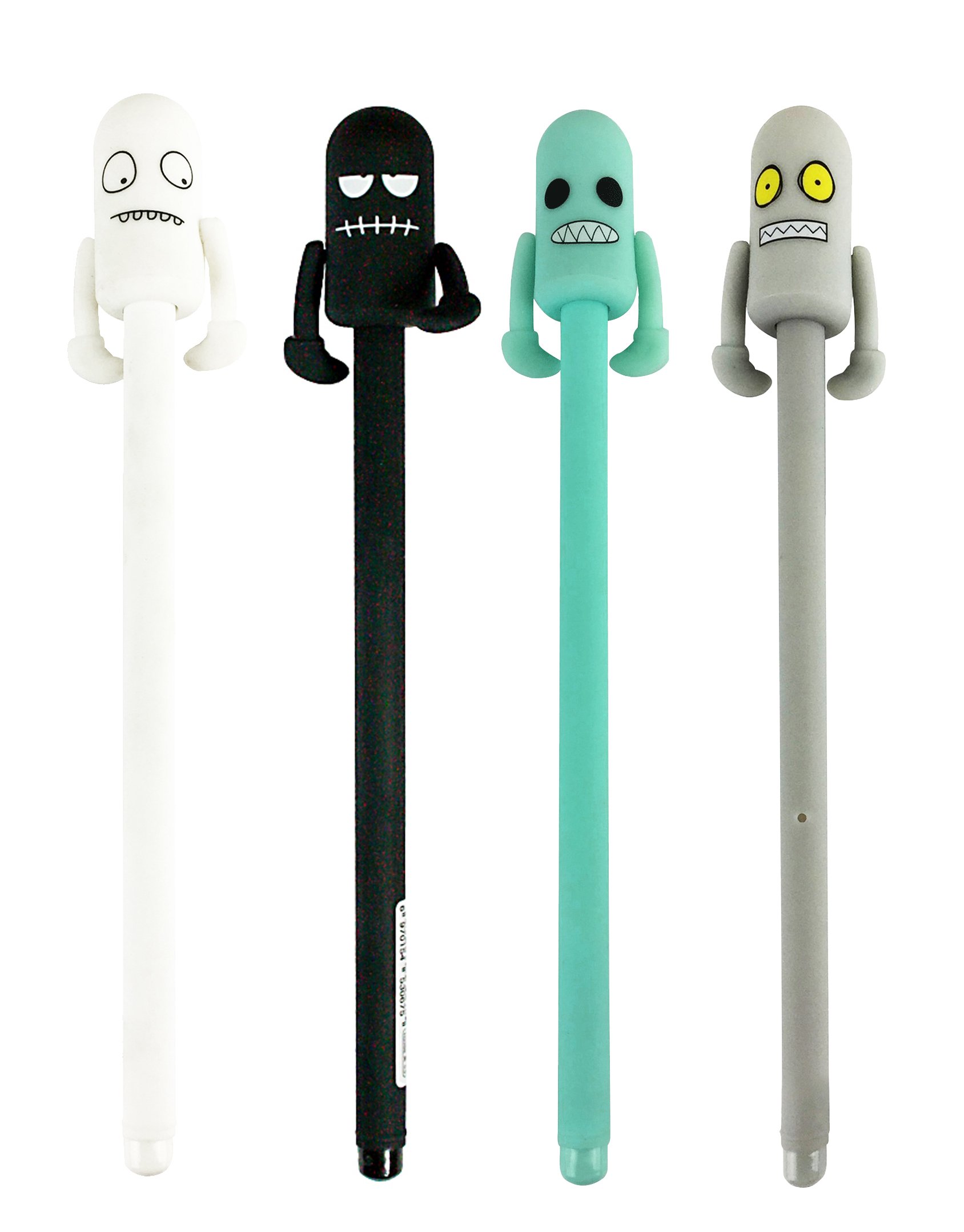 Emartbuy Pack of 4 Smooth Writing Gel Pens Black Gel Ink .50mm Tip - Ghost Gel Pens