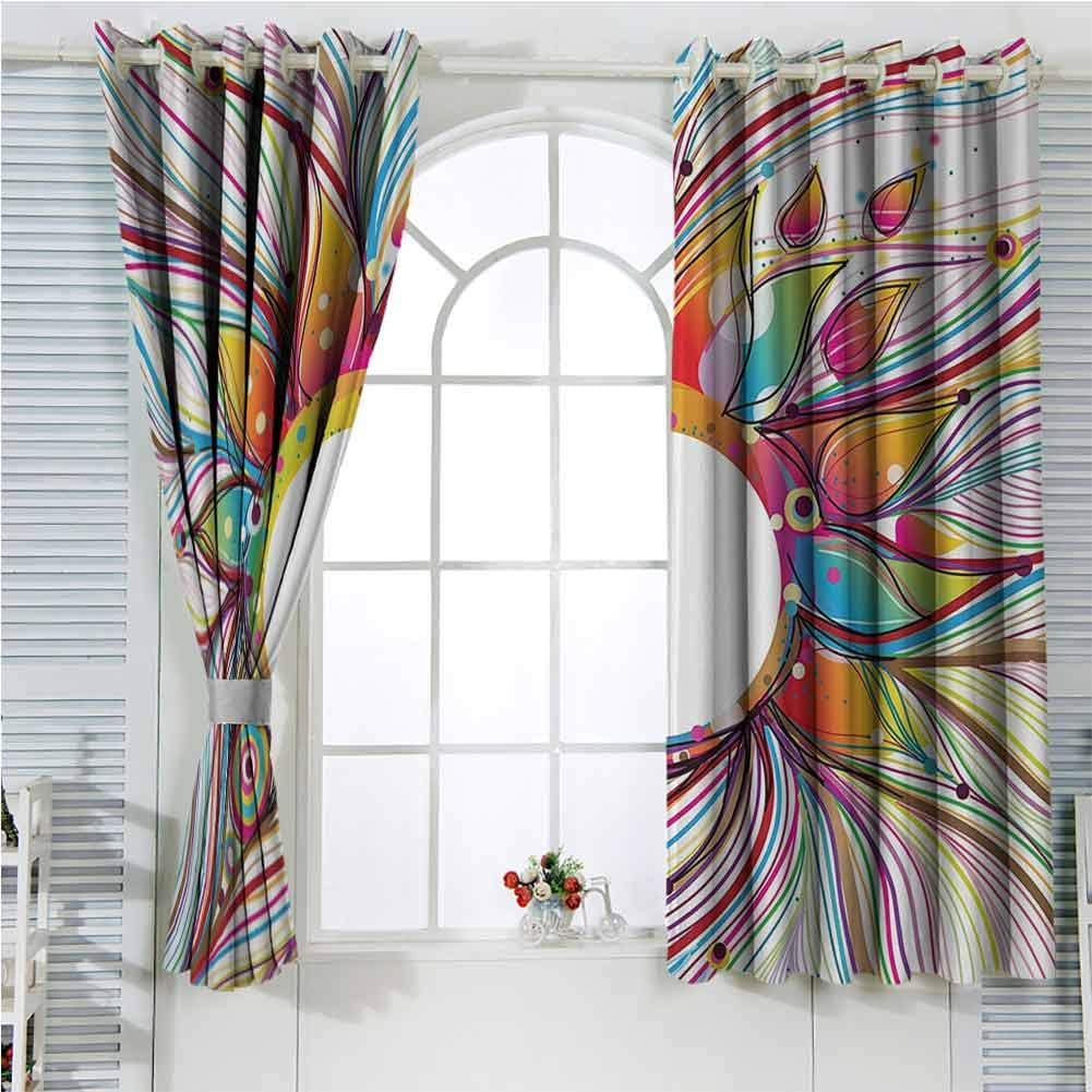 Aishare Store Abstract Decor Insulated Room Darkening Curtains，Vector