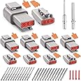 JRready Deutsch DTM 3 Pin Connectors 4 Kits, Waterproof Electrical Wire Connectors with Size 20 Solid Contacts 20-22AWG, ST6330-3 Deutsch Automotive Connectors Kit for Car, Truck, Marine