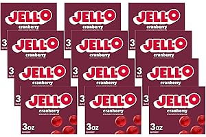 Jell-O Cranberry Gelatin Dessert, 3oz Boxes (Pack of 12)