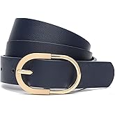 Tanpie Womens Leather Waist Belts for Jeans Pants with Gold Buckle