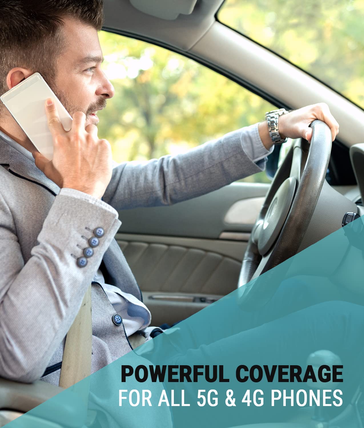 SureCall Fusion2Go XR Vehicle Cell Phone Signal Booster for Car, Truck, SUV | Boosts 5G & 4G LTE for All U.S. Cellular Carriers - Verizon, AT&T, T-Mobile | High-Performance, USA Company, FCC Approved