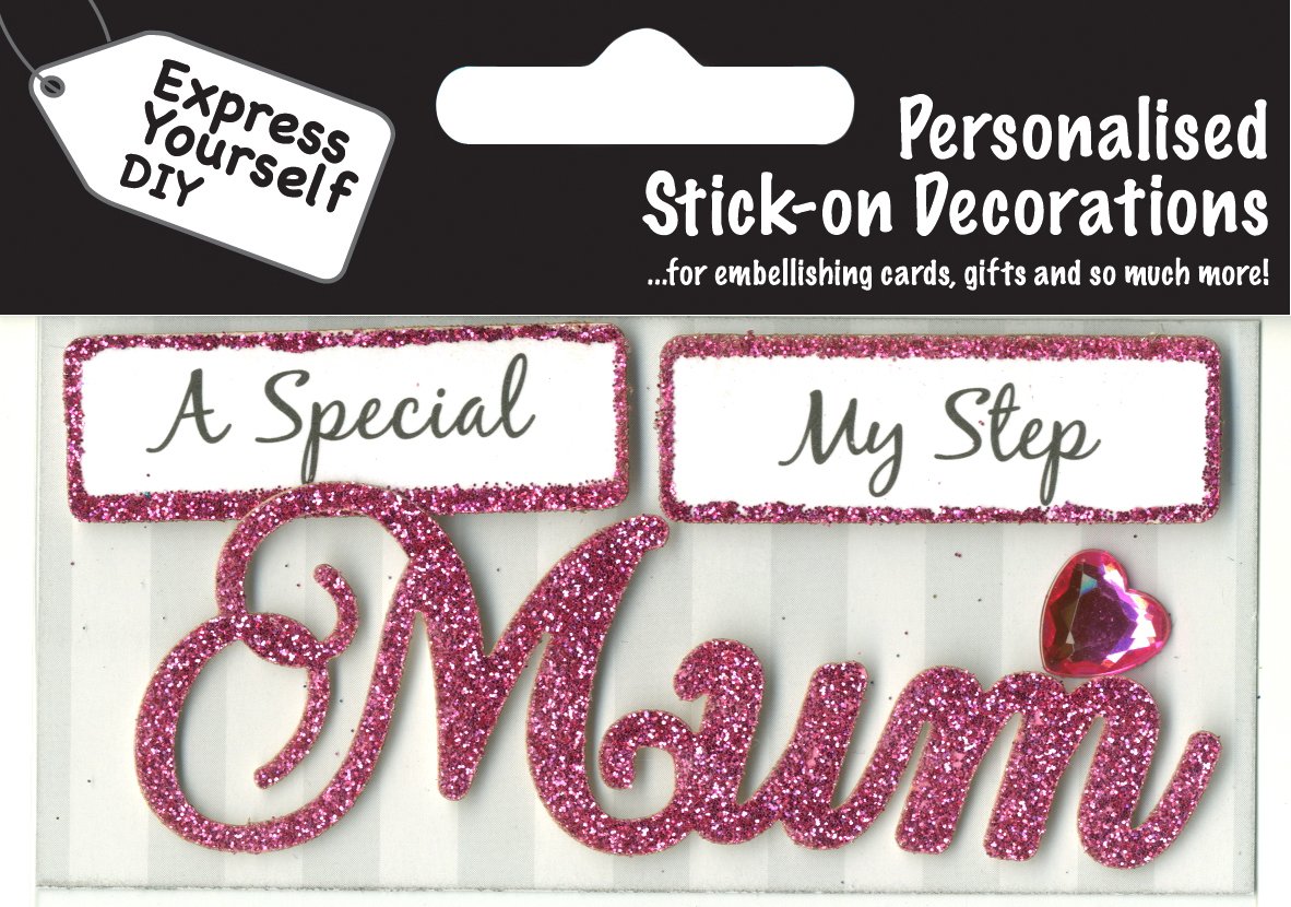 Mum (Pink) Caption Topper - Self Adhesive Greeting Card Craft Embellishment Sticker Set for Card Making, Gift Wrapping, Scrapbooking, Paper Crafts and DIY Projects - Express Yourself MIP