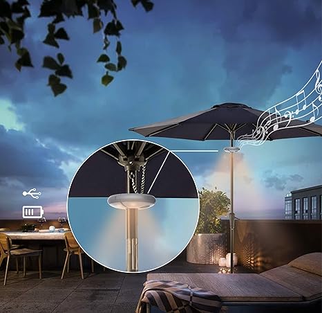 umbrella light with bluetooth speaker