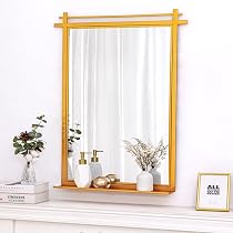Amazon.com: Chende 25" x 36" Large Bathroom Mirror with Shelf ...