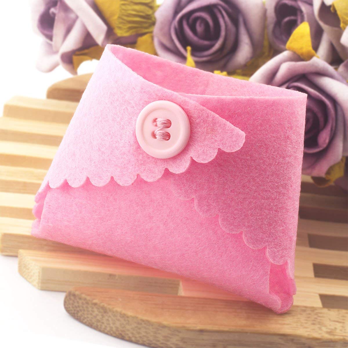 Summer-Ray 24pcs Mini Felt Diaper Baby Shower Favour Bags (Pink)