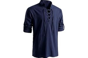 Westmall Men's medieval Retro Style pirate Shirts Renaissance shirt Long Sleeve Shirts Viking style Halloween costume