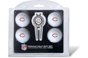 Team Golf NFL Regulation Size Golf Balls (4 Count) & Divot Tool with Removable Double-Sided Magnetic Marker