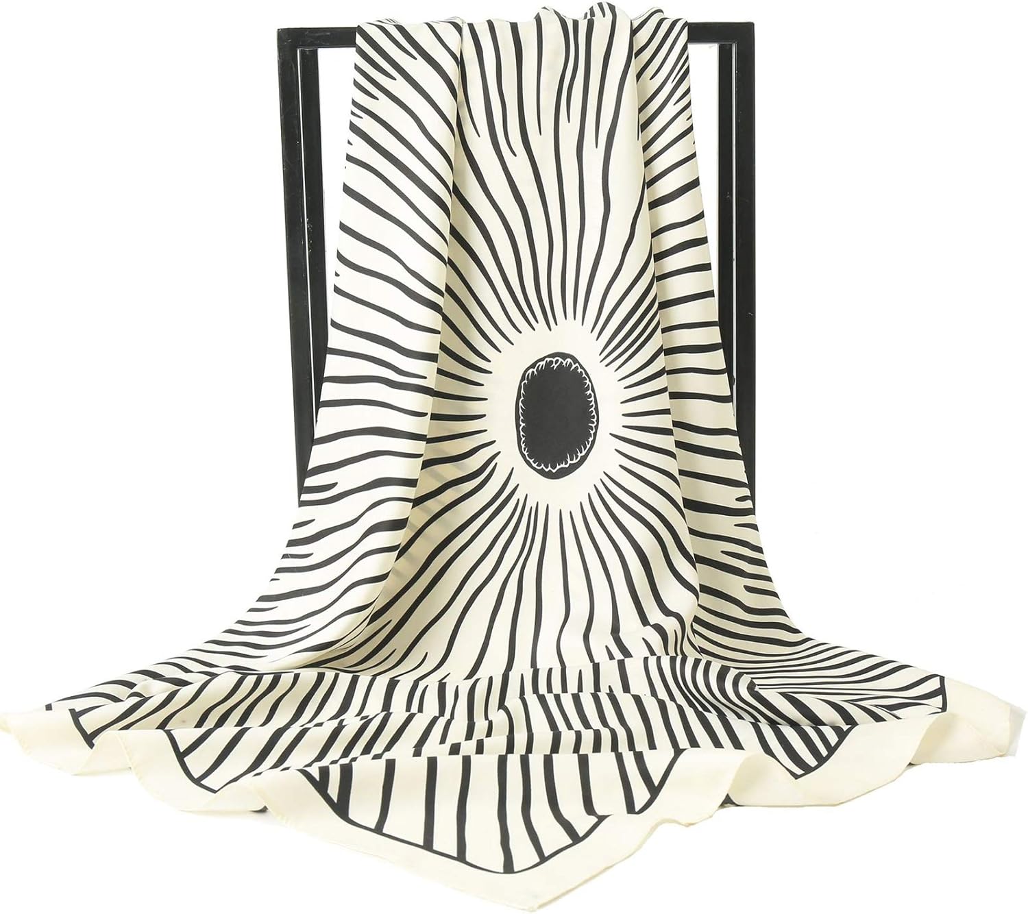 ZXAS Einfacher tierischer Druck Seidenschal, 90cm großer quadratischer