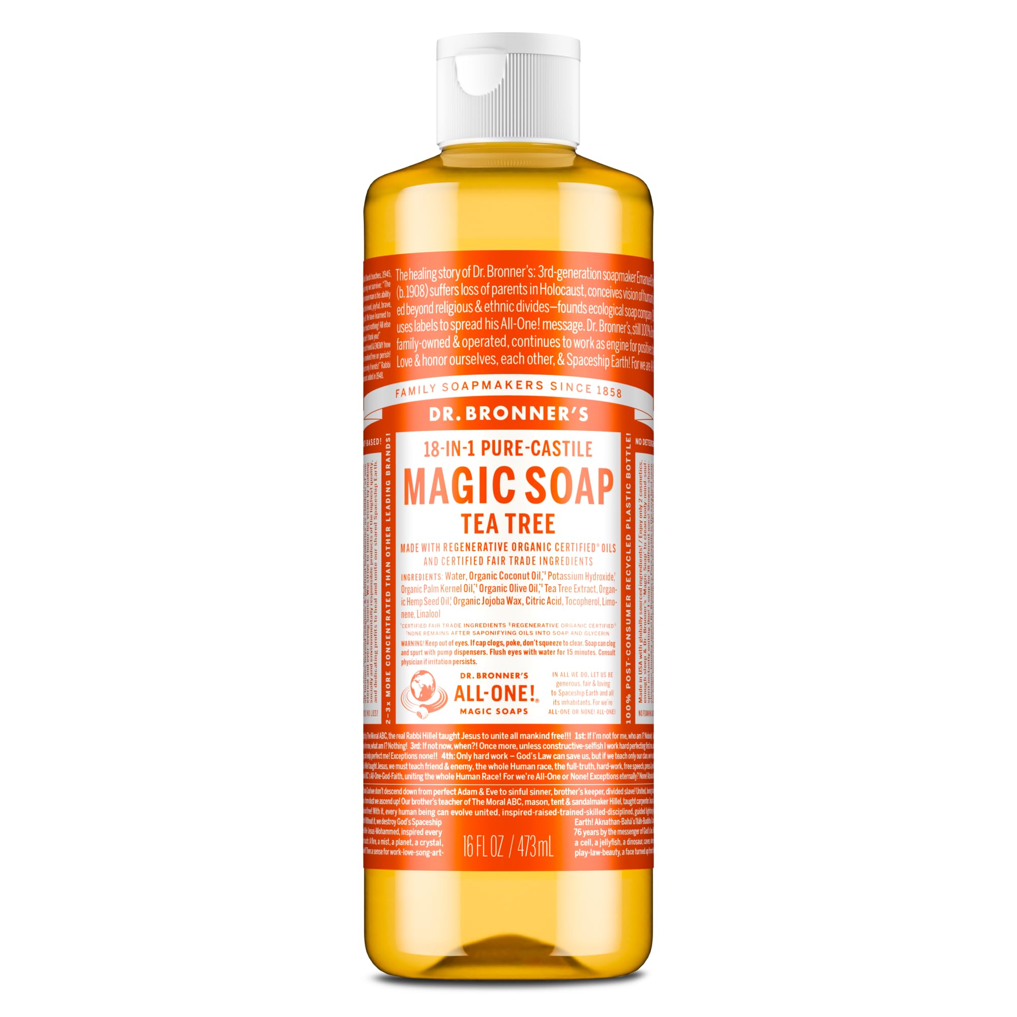 Dr Bronner Organic Tea Tree Castile Liquid Soap 473 ml