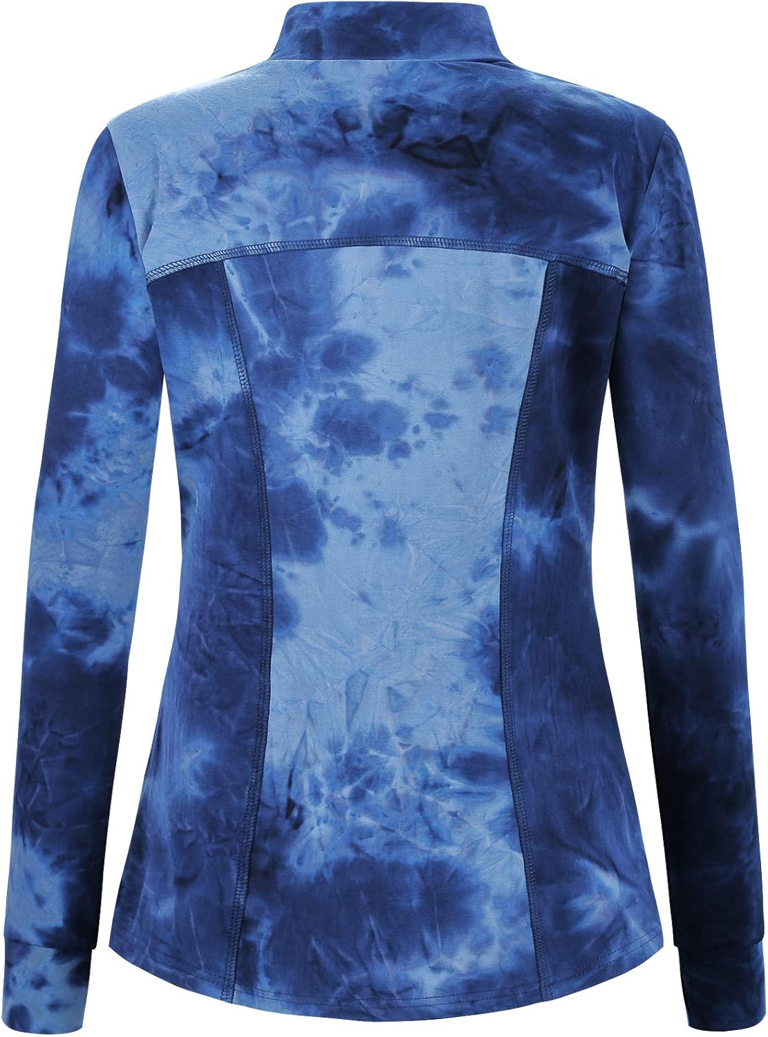 Hibelle Women's Full Zip Running Track Jacket Workout Plain/Tie Dye Jackets with Zipper Pockets: Clothing