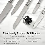 AnySharp Knife Sharpener, Hands-Free Safety, Suction PowerGrip, Silver view 7