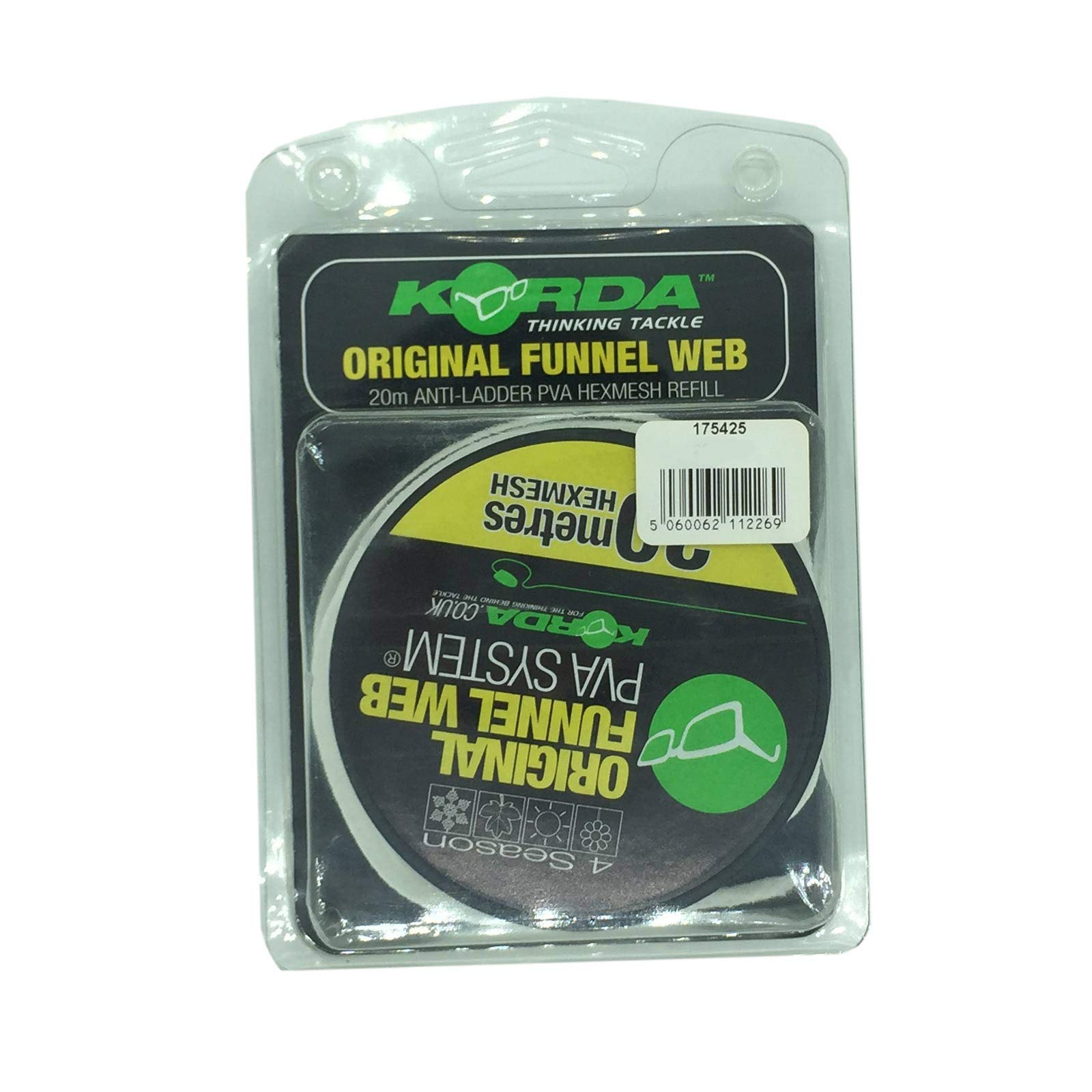 Korda Original Funnel Web 4 Season HEXMESH Refill 20m - PVA Mesh for Carp Fishing, Durable 4-Season Design, Perfect for Boilies, Pellets & Micro Baits, Fast-Melting