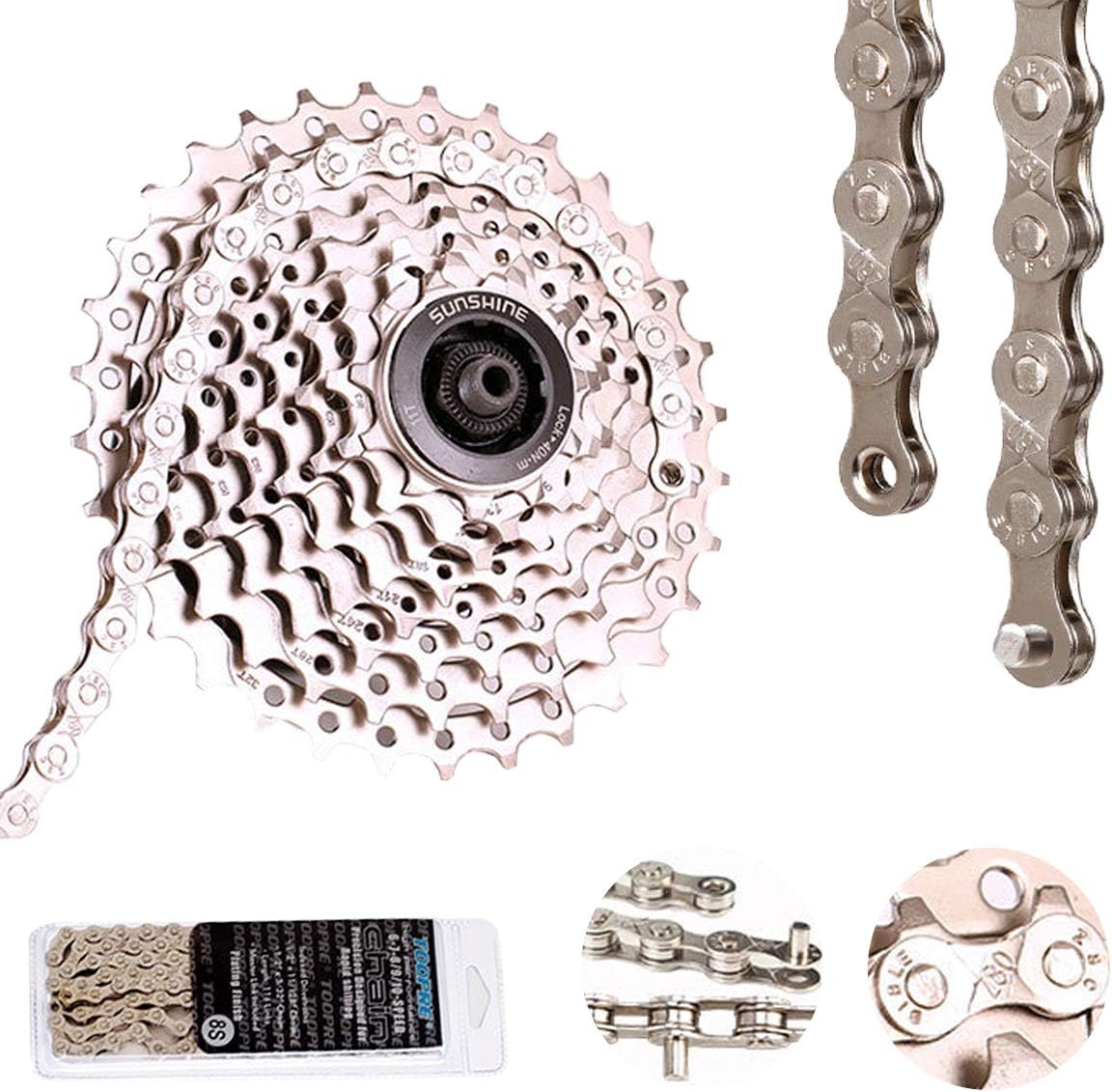 Bicycle Chain,6/7/8/24 Speed Cycling Chains Reusable for Road Mountain Bike