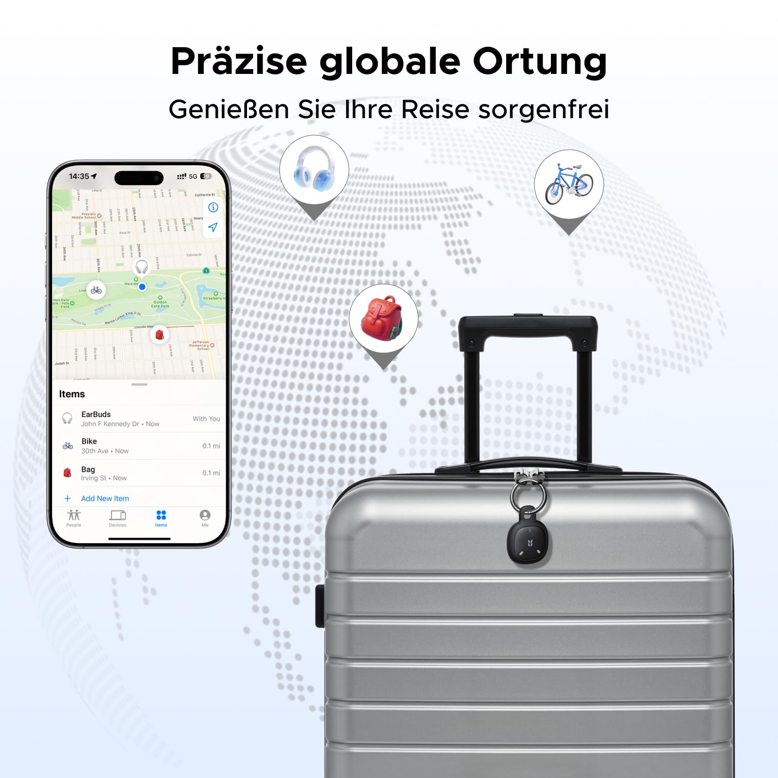 UGREEN FineTrack Mini 2 kompatibel mit Apple Find My (nur iOS), Schlüsselfinder mit 110dB Signalton, Leuchtendes Design, IP68, Tracker für Koffer, Keys, Rucksack (4 Pack) 7