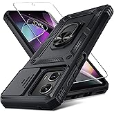 Janmitta Compatible with Moto G Power 5G/Moto G 5G 2023 Case Built in Slide Camera Lens Cover+Screen Protector+Finger Ring Ho