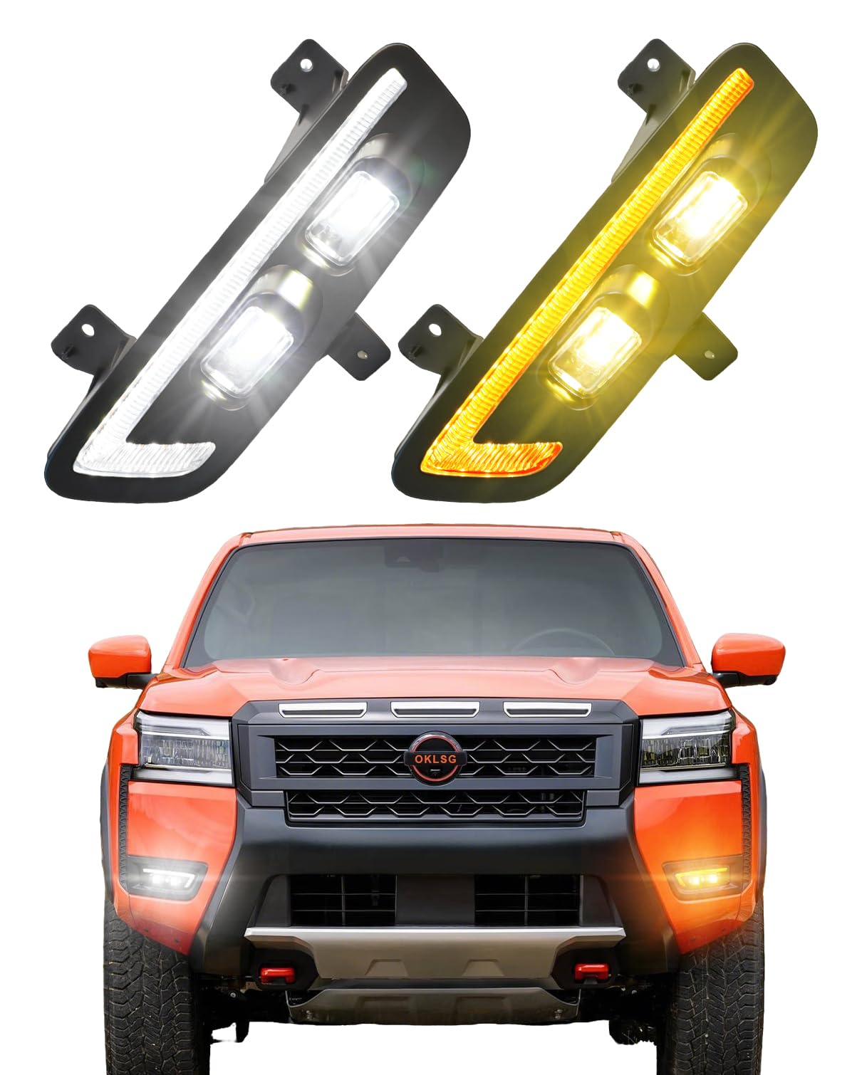 Photo 1 of LED Amber Fog Lights Kit for Nissan Frontier 2026 2025-2022 Front Bumper Lamps with DRL and Turn Signal 3rd Gen Nissan Frontier Accessories Daytime Running Lights