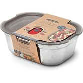 BLACK + BLUM Microwavable Stainless Steel Lunch Box | Multi-Function, Vacuum Sealed Container for Healthy Food | Portable and Stackable Food Storage for Office and Outdoor | 30 oz / 900ml
