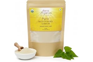 Darsa Organics Giloy Powder (8oz) - Premium Organic Guduchi (Tinospora Cordifolia) for Immune Support - USDA Certified Giloy Stem Powder for Herbal Tea & Digestion - Non-GMO, Kosher & Vegan