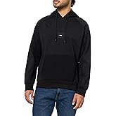BOSS mens Badge Logo Cotton Blend Hooded Sweatshirt