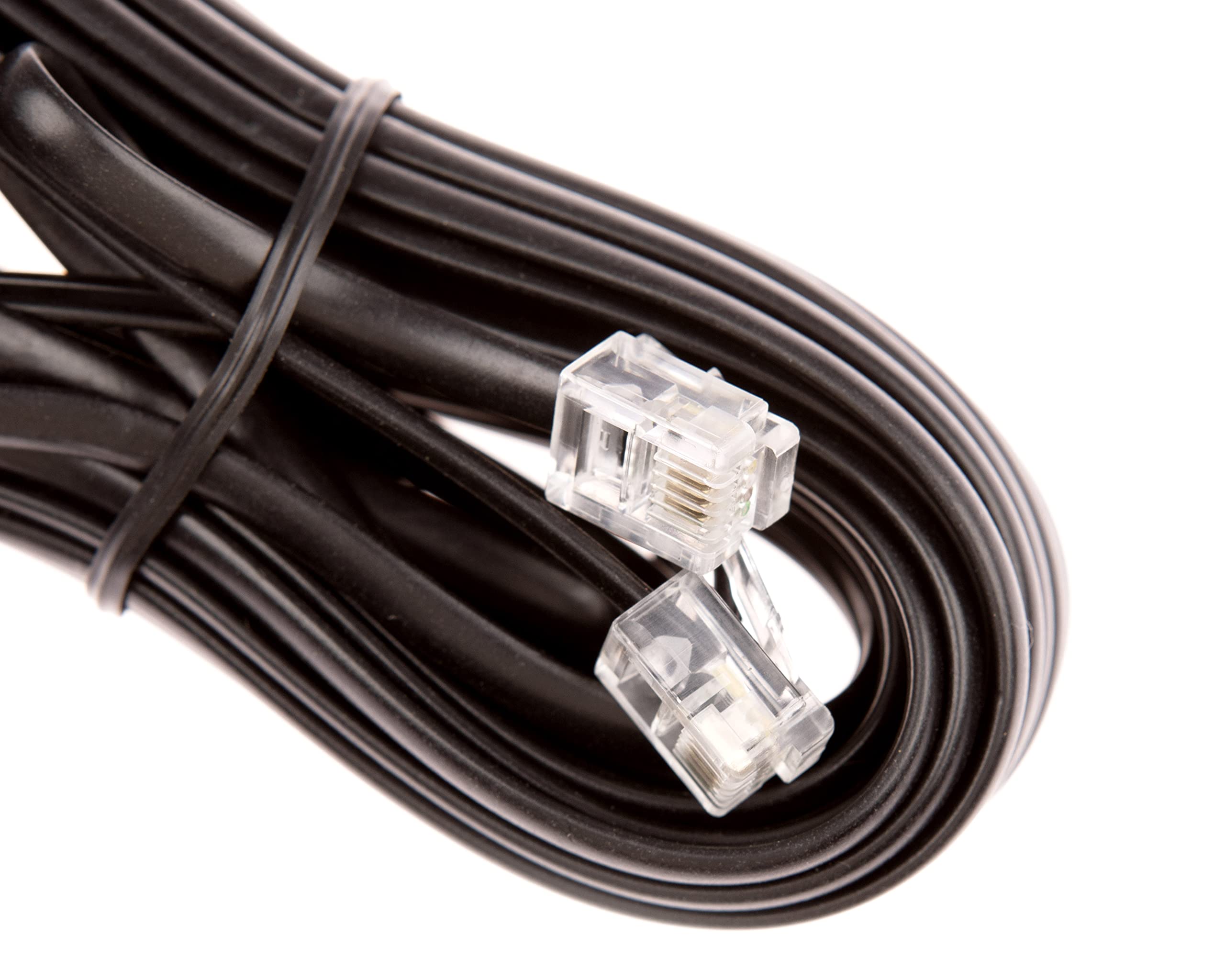 CDL Micro 20 m ADSL Broadband Modem Cable Lead Wire Cord with RJ11 Male to Male Plugs - Black