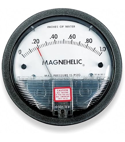 Dwyer Magnehelic Differential Pressure Gauge, Type, -5 to 0 to 5