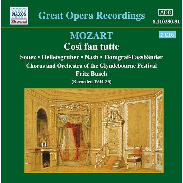 Amazon.com: Mozart: Cosi Fan Tutte : Wolf, Cambreling, Shimell